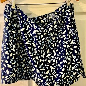 L.L. Bean Blue and White Patterned Skirt